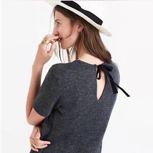 Madewell Tie Back Thick Knit T-Shirt Wool Blend Preppy Casual Classic Size XS‎